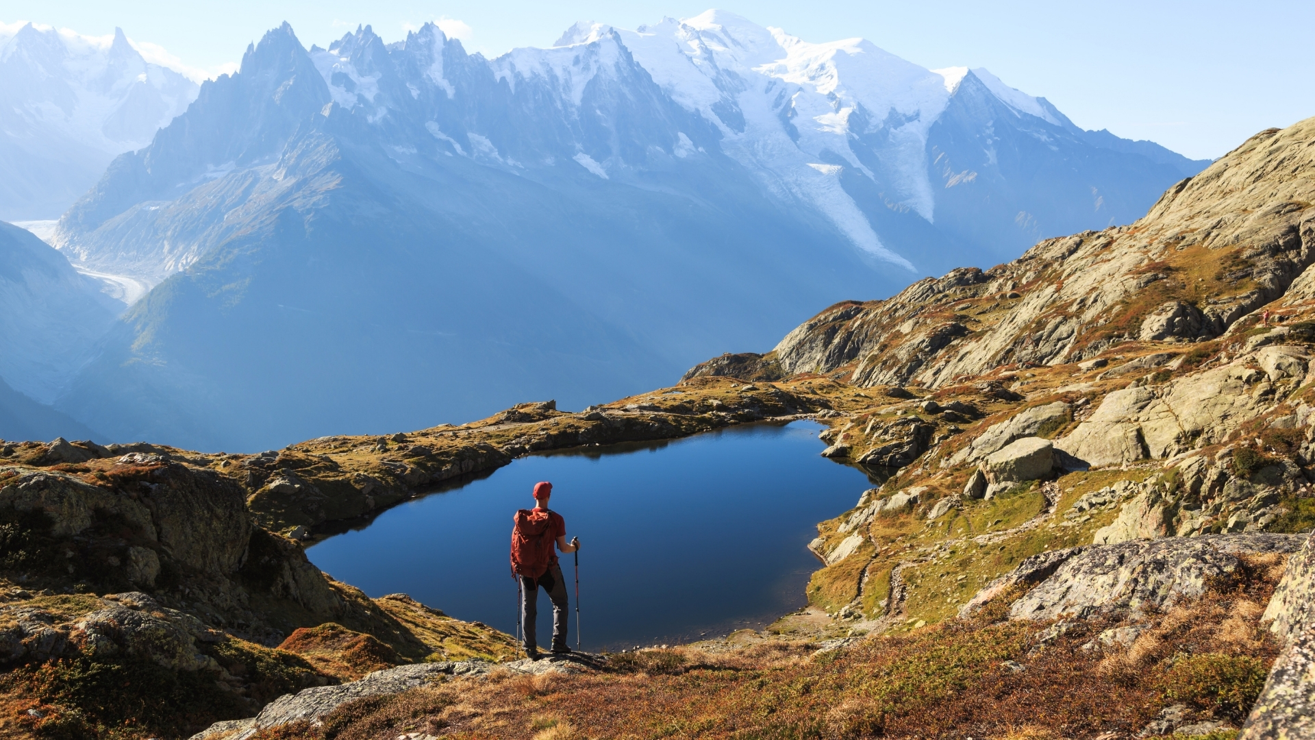 Hiker on the Alps